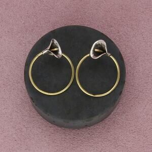 sterling silver & brass accent artisan crafted calla lily post earrings